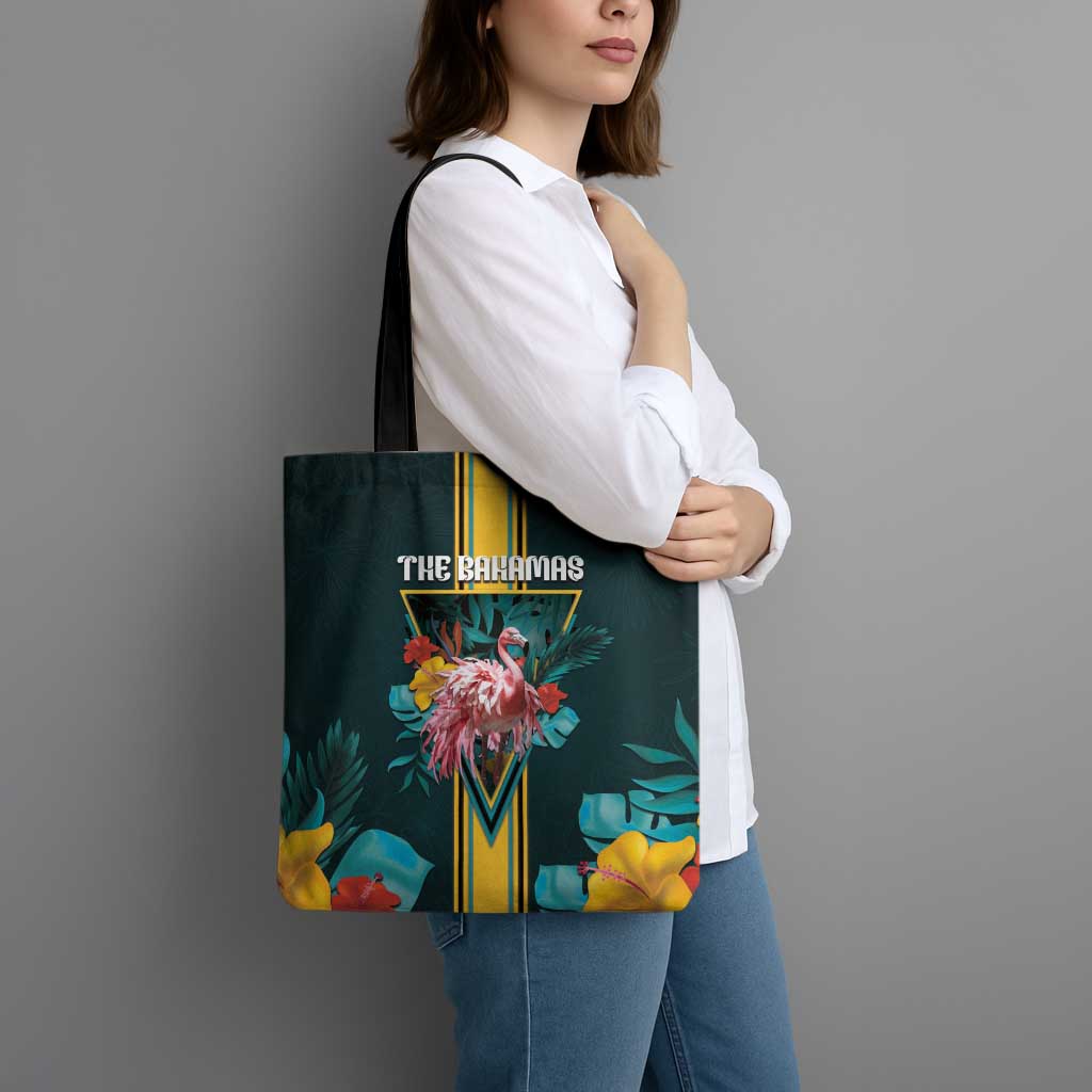 The Bahamas Tote Bag The Flamingo Tropical Flowers - Wonder Print Shop