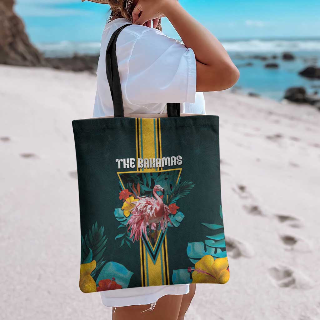 The Bahamas Tote Bag The Flamingo Tropical Flowers - Wonder Print Shop