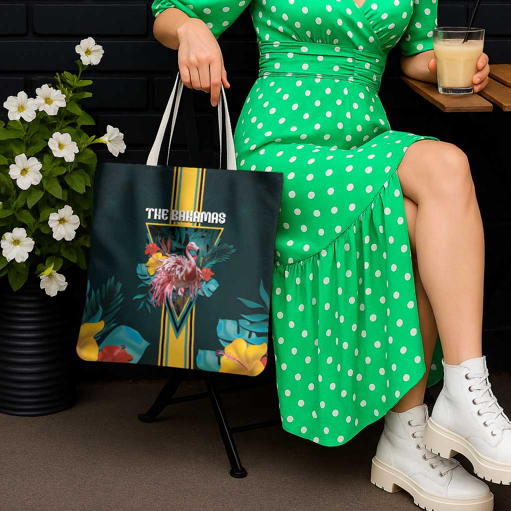 The Bahamas Tote Bag The Flamingo Tropical Flowers - Wonder Print Shop