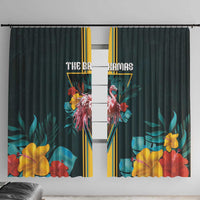 The Bahamas Window Curtain The Flamingo Tropical Flowers - Wonder Print Shop