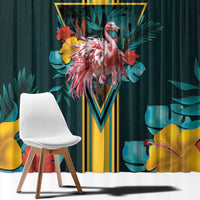 The Bahamas Window Curtain The Flamingo Tropical Flowers - Wonder Print Shop