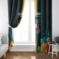 The Bahamas Window Curtain The Flamingo Tropical Flowers - Wonder Print Shop