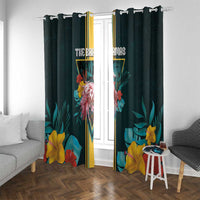 The Bahamas Window Curtain The Flamingo Tropical Flowers - Wonder Print Shop