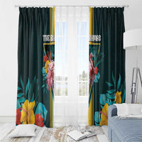 The Bahamas Window Curtain The Flamingo Tropical Flowers - Wonder Print Shop