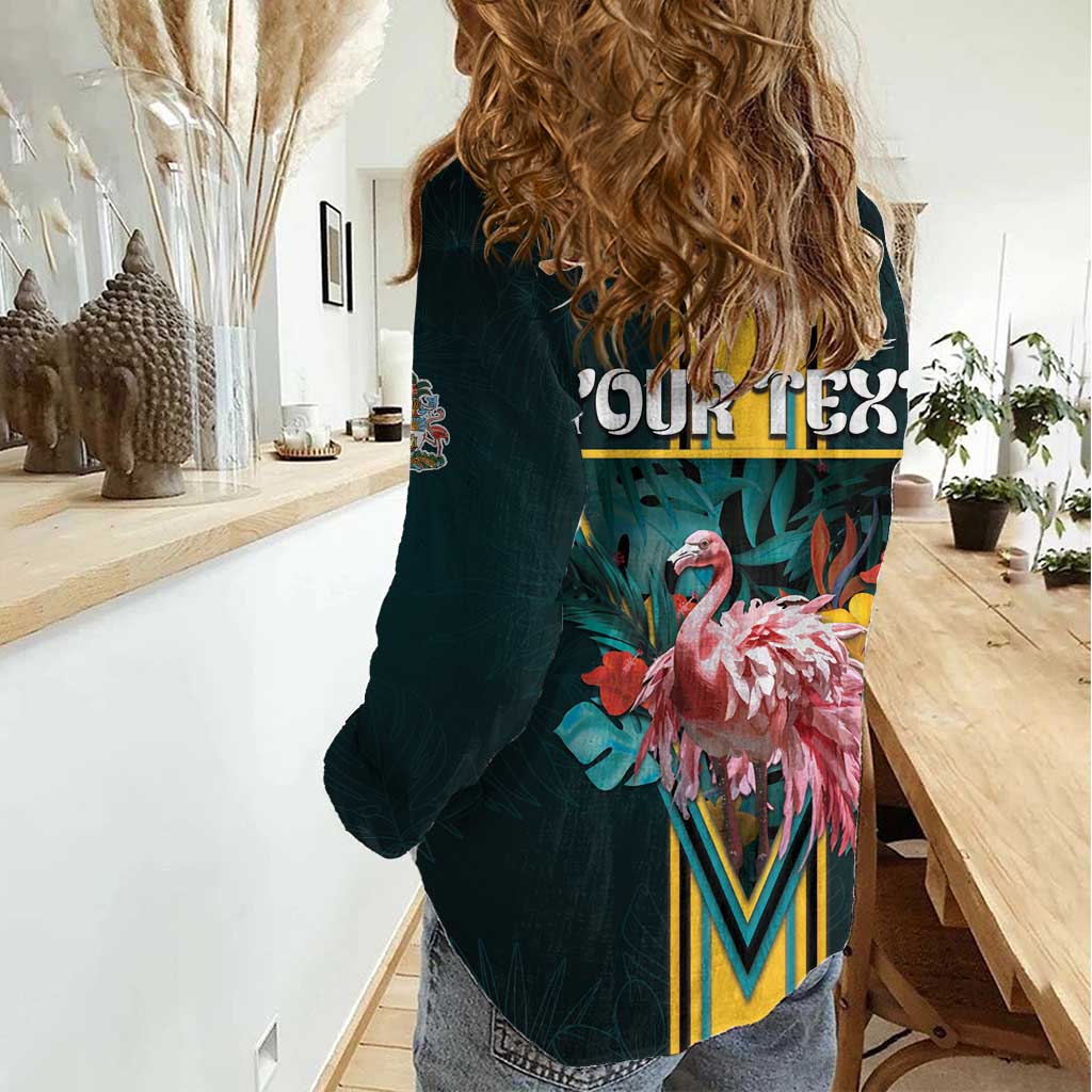 Personalized The Bahamas Women Casual Shirt The Flamingo Tropical Flowers - Wonder Print Shop