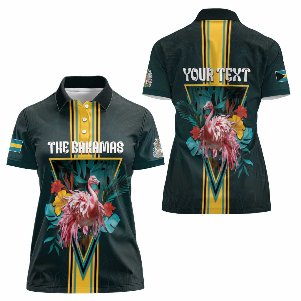 Personalized The Bahamas Women Polo Shirt The Flamingo Tropical Flowers - Wonder Print Shop