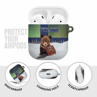 Finland AirPods Case Brown Bear With Symbol Under The Aurora Sky - Wonder Print Shop