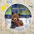 Finland Beach Blanket Brown Bear With Symbol Under The Aurora Sky - Wonder Print Shop