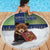 Finland Beach Blanket Brown Bear With Symbol Under The Aurora Sky - Wonder Print Shop