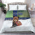 Finland Bedding Set Brown Bear With Symbol Under The Aurora Sky - Wonder Print Shop