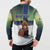 Personalized Finland Button Sweatshirt Brown Bear With Symbol Under The Aurora Sky - Wonder Print Shop