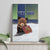 Finland Canvas Wall Art Brown Bear With Symbol Under The Aurora Sky - Wonder Print Shop