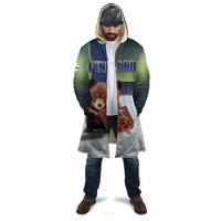Personalized Finland Cloak Brown Bear With Symbol Under The Aurora Sky - Wonder Print Shop