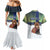 Personalized Finland Couples Matching Mermaid Dress and Hawaiian Shirt Brown Bear With Symbol Under The Aurora Sky - Wonder Print Shop