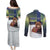 Personalized Finland Couples Matching Puletasi and Long Sleeve Button Shirt Brown Bear With Symbol Under The Aurora Sky - Wonder Print Shop