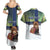 Personalized Finland Couples Matching Summer Maxi Dress and Hawaiian Shirt Brown Bear With Symbol Under The Aurora Sky - Wonder Print Shop