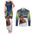 Personalized Finland Couples Matching Tank Maxi Dress and Long Sleeve Button Shirt Brown Bear With Symbol Under The Aurora Sky - Wonder Print Shop