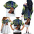 Personalized Finland Family Matching Off The Shoulder Long Sleeve Dress and Hawaiian Shirt Brown Bear With Symbol Under The Aurora Sky - Wonder Print Shop