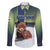 Personalized Finland Family Matching Off The Shoulder Long Sleeve Dress and Hawaiian Shirt Brown Bear With Symbol Under The Aurora Sky - Wonder Print Shop