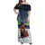 Personalized Finland Family Matching Off Shoulder Maxi Dress and Hawaiian Shirt Brown Bear With Symbol Under The Aurora Sky - Wonder Print Shop