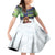 Personalized Finland Family Matching Off Shoulder Short Dress and Hawaiian Shirt Brown Bear With Symbol Under The Aurora Sky - Wonder Print Shop