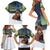Personalized Finland Family Matching Short Sleeve Bodycon Dress and Hawaiian Shirt Brown Bear With Symbol Under The Aurora Sky - Wonder Print Shop