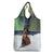 Finland Grocery Bag Brown Bear With Symbol Under The Aurora Sky - Wonder Print Shop