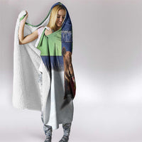 Finland Hooded Blanket Brown Bear With Symbol Under The Aurora Sky - Wonder Print Shop