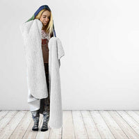 Finland Hooded Blanket Brown Bear With Symbol Under The Aurora Sky - Wonder Print Shop