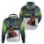 Personalized Finland Hoodie Brown Bear With Symbol Under The Aurora Sky - Wonder Print Shop