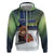 Personalized Finland Hoodie Brown Bear With Symbol Under The Aurora Sky - Wonder Print Shop