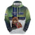 Personalized Finland Hoodie Brown Bear With Symbol Under The Aurora Sky - Wonder Print Shop