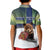 Personalized Finland Kid Polo Shirt Brown Bear With Symbol Under The Aurora Sky - Wonder Print Shop