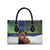 Finland Leather Bag Brown Bear With Symbol Under The Aurora Sky - Wonder Print Shop