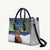 Finland Leather Bag Brown Bear With Symbol Under The Aurora Sky - Wonder Print Shop