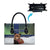 Finland Leather Bag Brown Bear With Symbol Under The Aurora Sky - Wonder Print Shop
