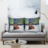 Finland Pillow Cover Brown Bear With Symbol Under The Aurora Sky - Wonder Print Shop