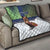Finland Quilt Brown Bear With Symbol Under The Aurora Sky - Wonder Print Shop