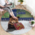Finland Round Carpet Brown Bear With Symbol Under The Aurora Sky - Wonder Print Shop