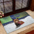 Finland Rubber Doormat Brown Bear With Symbol Under The Aurora Sky - Wonder Print Shop