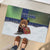 Finland Rubber Doormat Brown Bear With Symbol Under The Aurora Sky - Wonder Print Shop