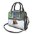 Finland Shoulder Handbag Brown Bear With Symbol Under The Aurora Sky - Wonder Print Shop