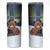 Personalized Finland Skinny Tumbler Brown Bear With Symbol Under The Aurora Sky - Wonder Print Shop