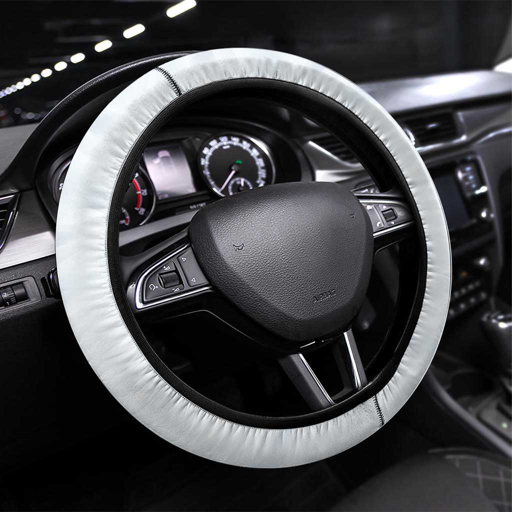 Finland Steering Wheel Cover Brown Bear With Symbol Under The Aurora Sky - Wonder Print Shop