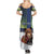 Personalized Finland Summer Maxi Dress Brown Bear With Symbol Under The Aurora Sky - Wonder Print Shop