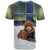 Personalized Finland T Shirt Brown Bear With Symbol Under The Aurora Sky - Wonder Print Shop