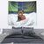 Finland Tapestry Brown Bear With Symbol Under The Aurora Sky - Wonder Print Shop