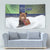 Finland Tapestry Brown Bear With Symbol Under The Aurora Sky - Wonder Print Shop