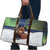 Finland Travel Bag Brown Bear With Symbol Under The Aurora Sky - Wonder Print Shop