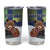 Personalized Finland Tumbler Cup Brown Bear With Symbol Under The Aurora Sky - Wonder Print Shop